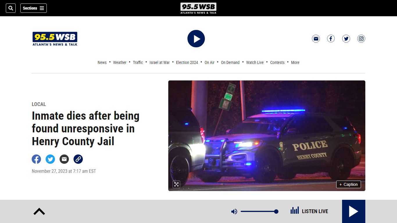 Inmate dies after being found unresponsive in Henry County Jail